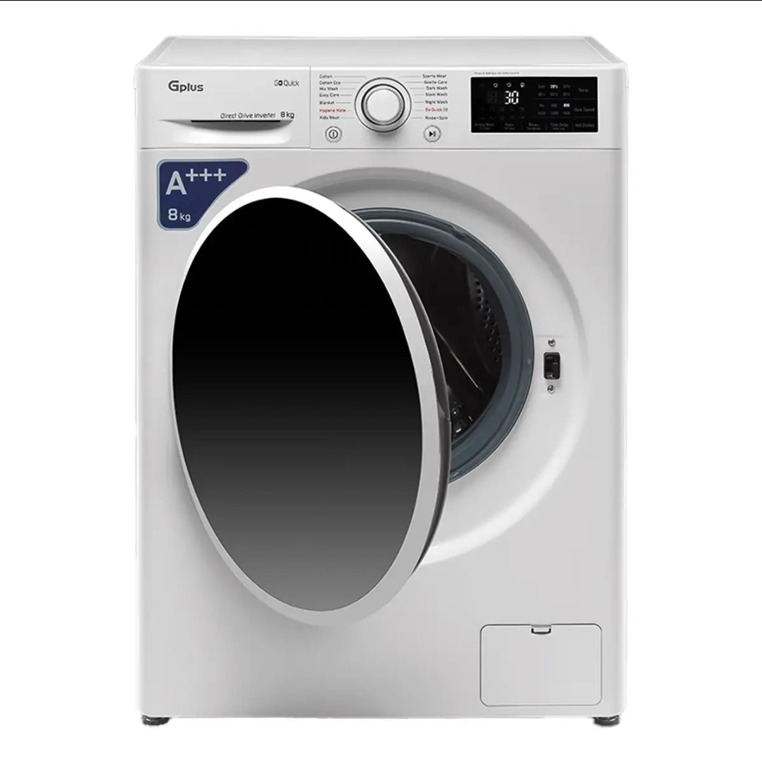ماشین لباسشویی اتوماتیک جی پلاس مدل GWM-M870S ظرفیت 8 کیلوگرم رنگ سیلور